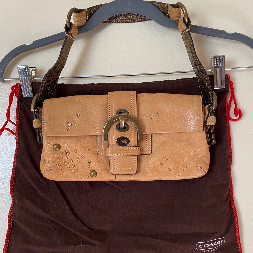 Coach studded and jeweled leather purse